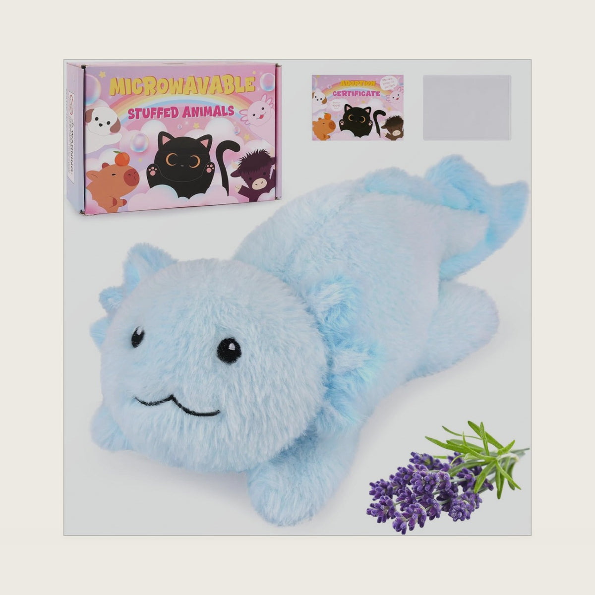 Microwavable Stuffed Animals,Blue Axolotl Plush, Cute Weighted Heating Pad