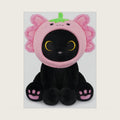 Axolotl Plush Toys, 8inch Axolotl Black Cat with Hood