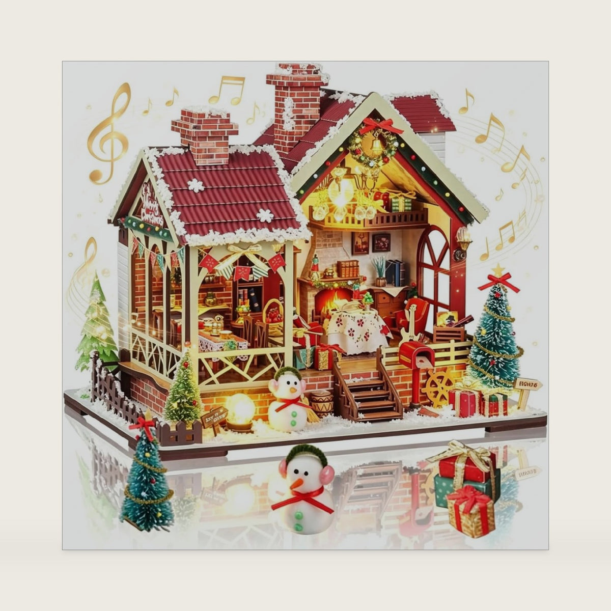 2026 Christmas DIY Miniature House Kit with Music and Led Light for Adults