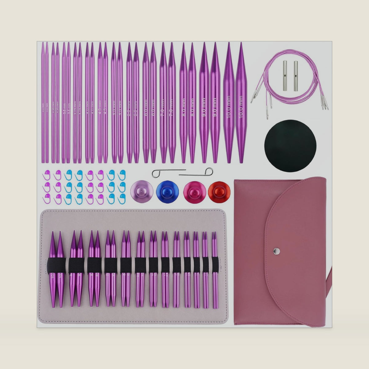 Hobekoee 13 Pairs Interchangeable Circular Knitting Needles Set
