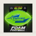 LIGHTRO - Soft Foam Glow in The Dark Football - 8" Youth Size - Super Bright LEDs - Batteries Included - LED Football - for Kids 6 7 8 9 10 11 12 - Light Up Gift for Birthdays - Kids & Boys