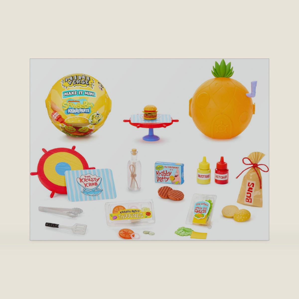 MGA's Miniverse Make It Mini Spongebob Squarepants, Mini Collectibles - Blind Pack, DIY, Resin, Replica Food, Not Edible, Collectors, Novelty, Gift, 8+