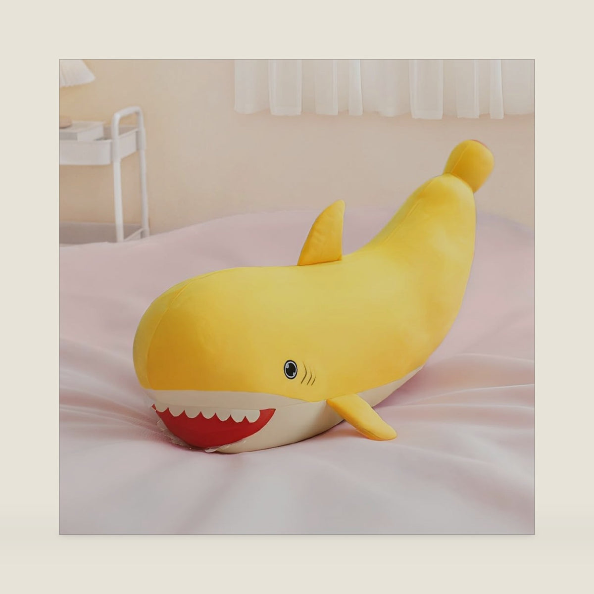 PEACH CAT Banana Shark Plush 21" Large Shark Stuffed Animal Soft Banana Plush Toys Gifts for Kids Yellow