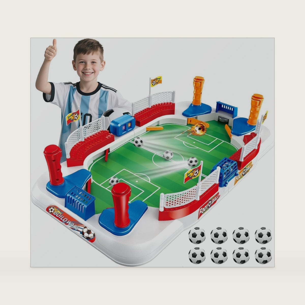 Mini Foosball Table Soccer Board Games for Kids Adults Indoor Table Games with Dual Flipper Controls High Fences Pinball Machine Soccer Toy Birthday for Boys Age 6 7 8-12