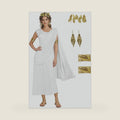 UQJE Womens Greek Toga Costume Set, Roman Goddess Dress Halloween