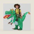 Inflatable Dinosaur Costume for Kids Light Up T-Rex Funny Blow Up Halloween Party Cosplay Dress Up Outfit Boys Girls,Blue