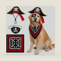 Halloween Dog Pirate Costume, 3-Piece Captain Cosplay Dress Up Set for Pets