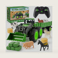 Remote Control Tractor Toy Set with Trailer & Farm Accessories, Light Up Farm Truck Toys for Boys & Girls 3, 4, 5, 6, 7 Year Old, 2.4 Ghz RC Tractor Toys, Ideal Christmas, Birthday Gifts for Kids