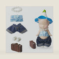 5PCS Doll Clothes for , Fits 3 Inch Minifigures Outfit Includes Pants, Top, Shoes, Necklace & Suitcase, Cute Display and Decoration Accessories for Collectors, Doll Not Included (Blue)