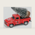 Christmas Red Truck Decor, Metal Truck Car Model with Mini Christmas Trees