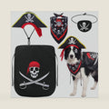 Huhumy 4 Pcs Dog Pirate Costume Hat Cape Bandana, Black, Large
