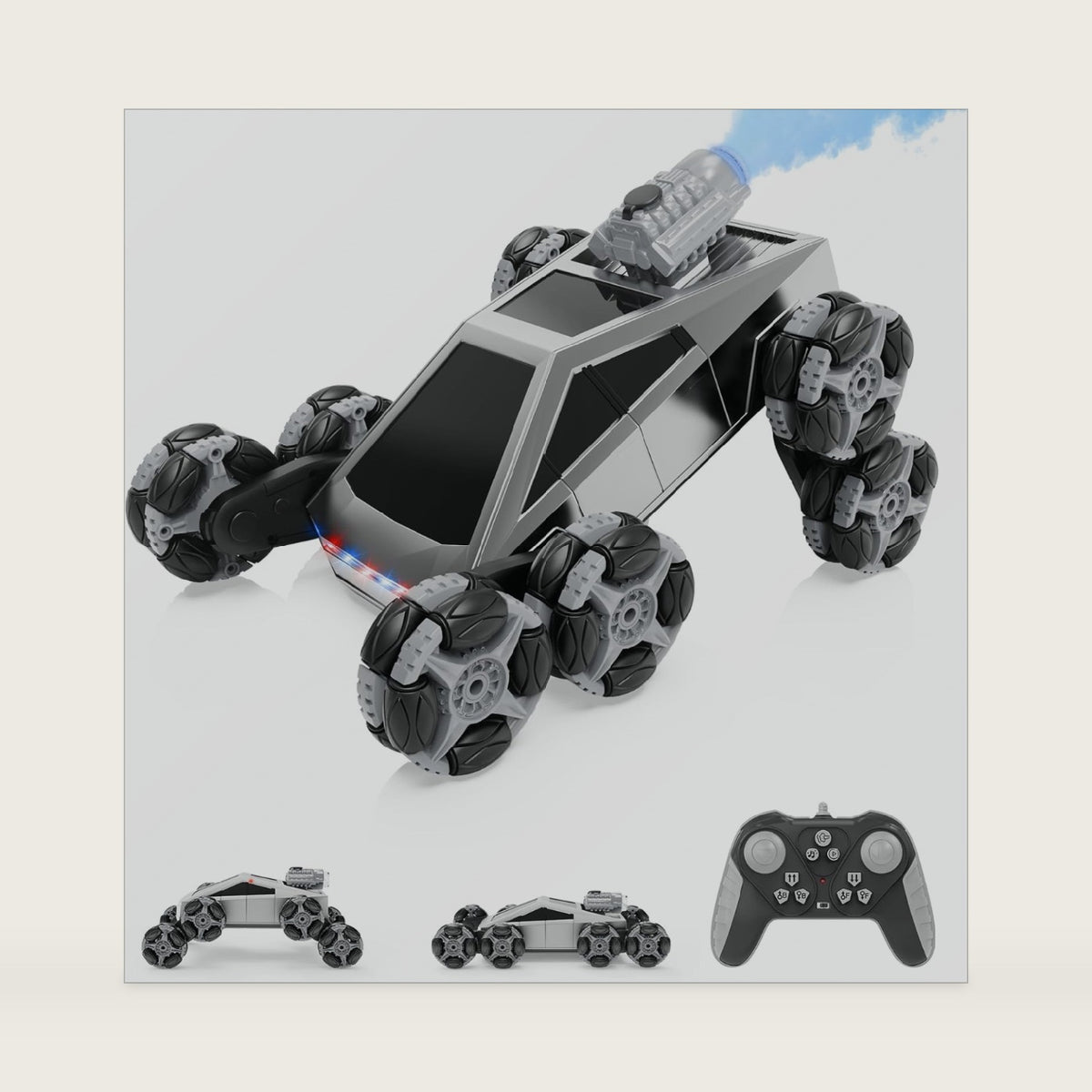 8 Wheel RC Stunt Car with Gesture Control, Spray & LED Lights, Gesture Sensing Remote Control Cars for Boys Age 6 7 8-12 13 14 Year Old, Christmas Birthday Gifts Ideas for Kids