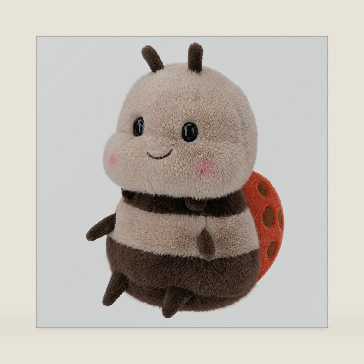 Chubby Smiling Ladybug Plush, Lucky Soft Seven-Spotted Ladybug Plush Toy, Cute Insect Stuffed Animal, The Best Gift for Child and Partners(8 inch)