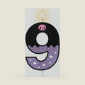 Large 3D Cartoon Number 9 Birthday Candles for Girls, 5 & 2.76 Inches Purple Black Cake Toppers, Animated Theme Birthday Decorations for Party Supplies (Number 9)