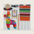 Outus 8 Pcs Mexican Christmas Doll Accessories Set Mini Donkey Pinatas Mexican Serape Poncho and Sombrero Outfit Feliz Navidvd Card
