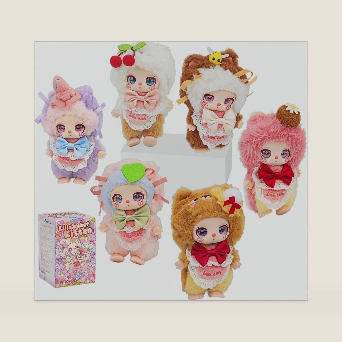 Liila‘s Chef Kitten Series Blind Box, Adorable Collectible Toys, 6.3IN Hangable Doll with Unique Designs Birthday Gifts, 1PCS (1 of 7 Possible Styles)