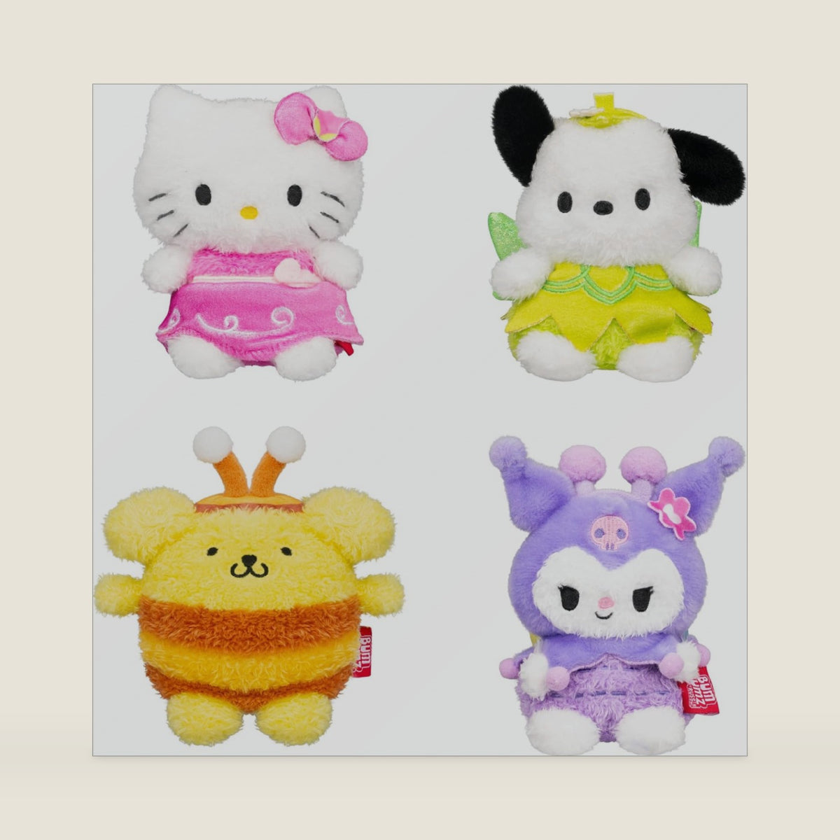 BumBumz 4.5-inch ®and Friends FairyGardenBumz 4-Pack - ® & ™ Fairies, Kuromi™ Butterfly, Pompompurin™ Bumble Bee - 3+