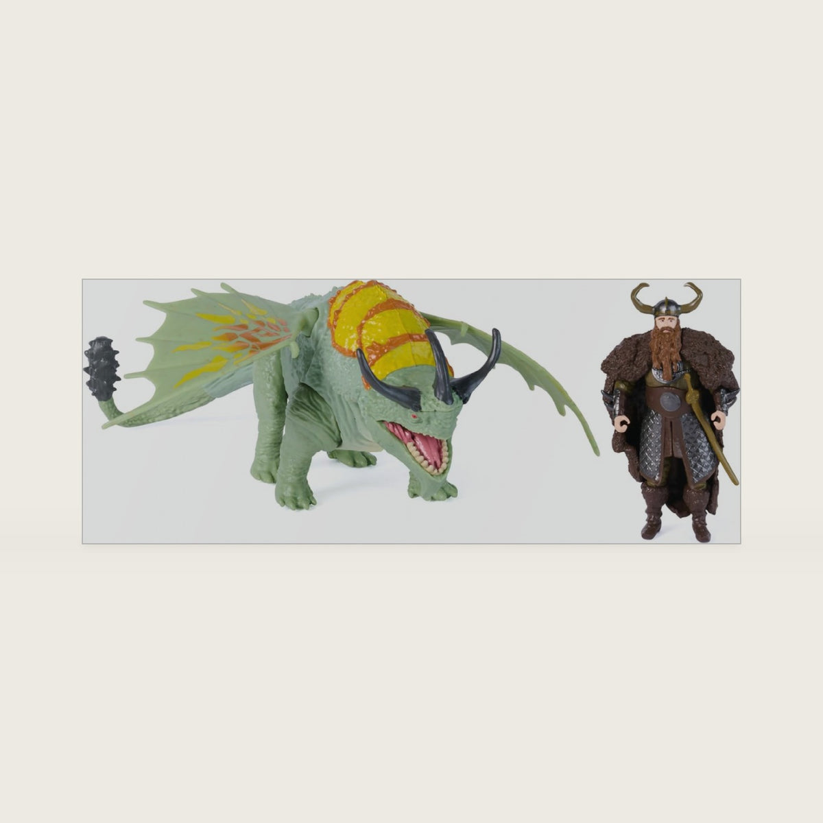 DreamWorks Dragons Rumblehorn & Stoick Action Figures Viking Rider Duo