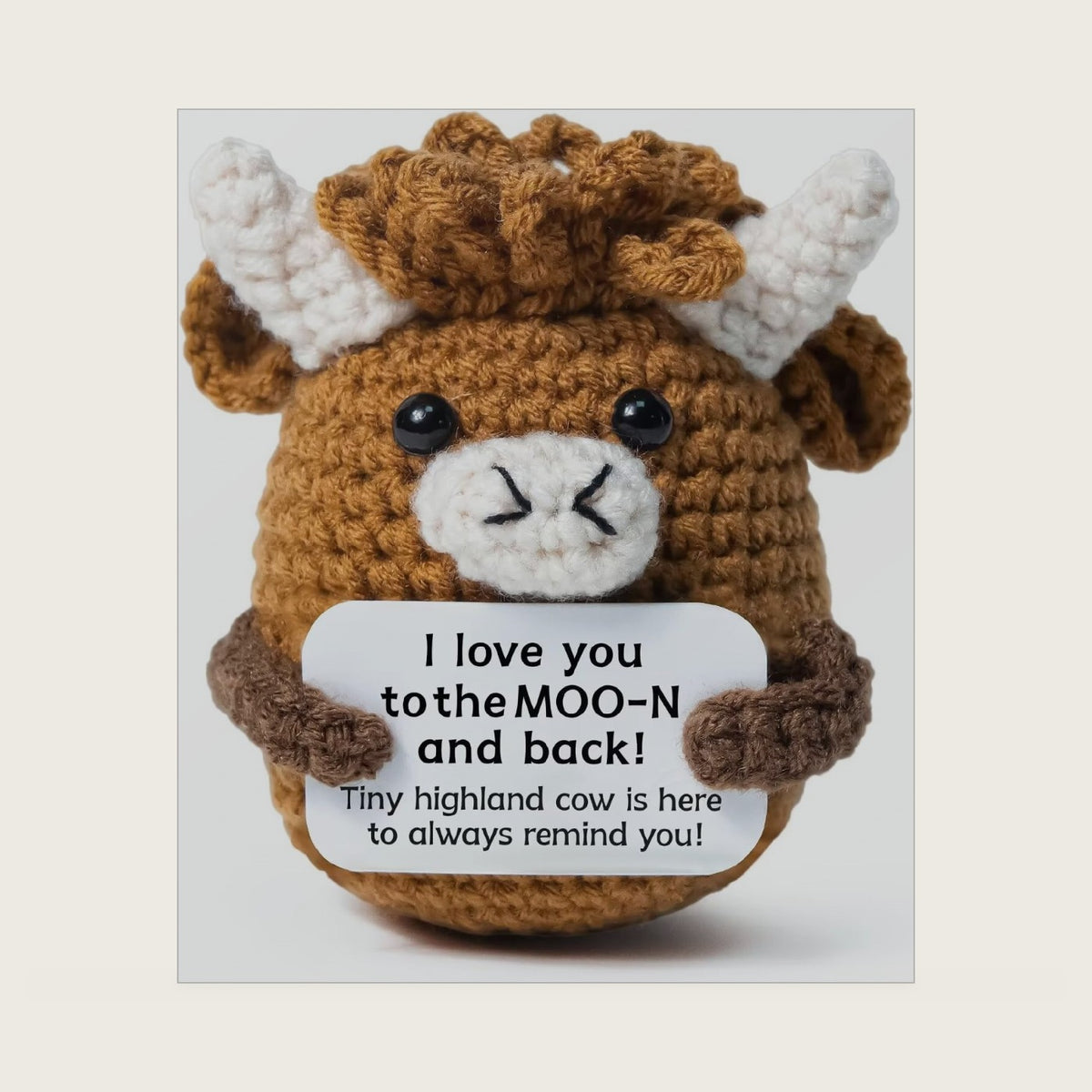 Highland Cow Gifts for Women, Mini Crochet Highland Cow to My Love