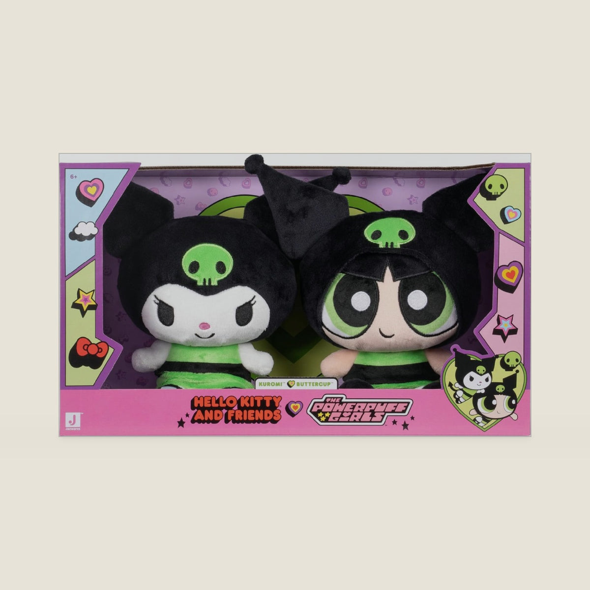 ® and Friends X Powerpuff Girls® Collab - 8-inch Kuromi™ & Buttercup Plush - Officially Licensed ® & Cartoon Network® Product - 6+