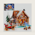 Lumibricks Aurora-Cabin Christmas Lighting-Building-Bricks Set - 2425 Pcs Retro House Winter Lodge LED Light Construction Building Christmas Village Model Set for Adults and Families