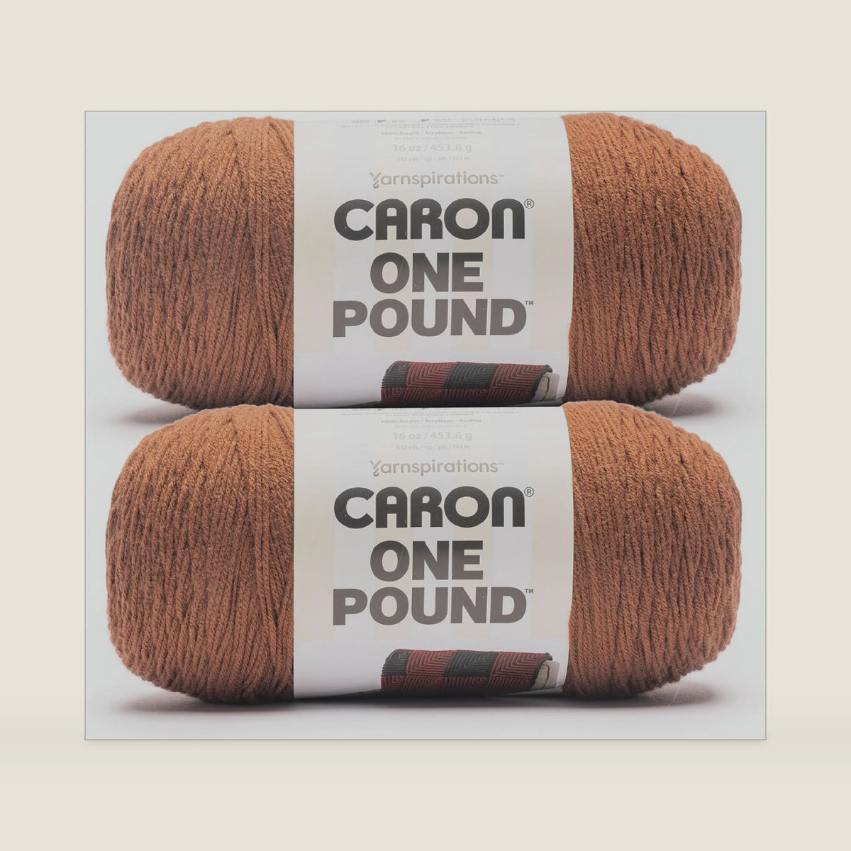 Caron One Pound Soft Yarn for Crocheting & Knitting, Sienna, 2-Pack