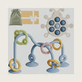 High Chair Suction Cup Toy & Teething Toy Set, Sensory Toy [Sky Blue]