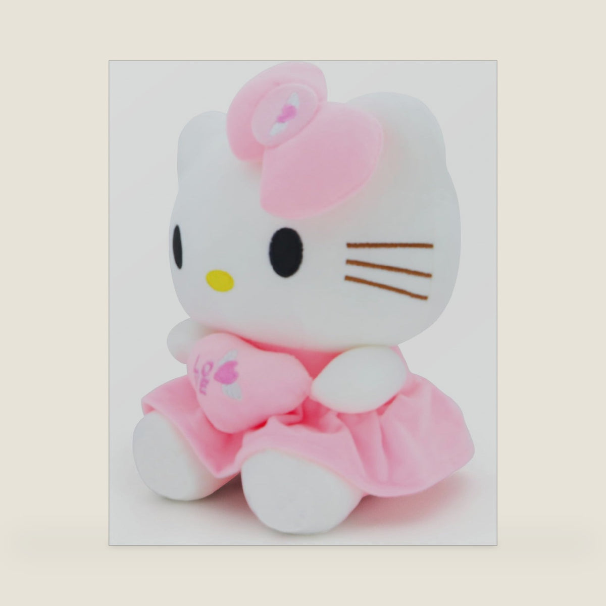 Kawaii 7.8-inch Heart Pillow Plush - Soft Cartoon Plush Toy ，Gift for Girls Boys Birthday and Parties (Pink)