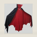 Vampire Costume Cloak with High Collar - Medieval Gothic Black and Red Cape for Halloween Cosplay