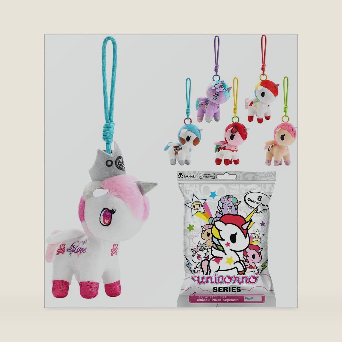 tokidoki Unicorno Plush Blind Box Keychain, Collectible Figure, Single Box