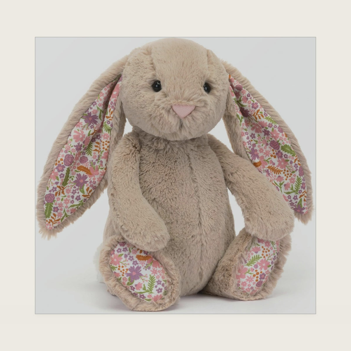 Blossom Beige Bunny Petal Stuffed Animal, Medium