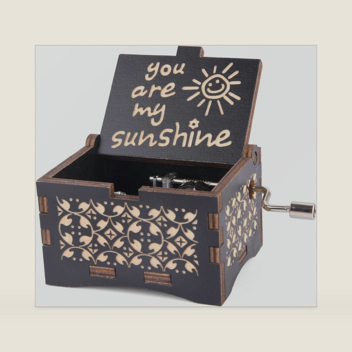 You Are My Sunshine Music Box,Wooden Hand Crank Music Box Gifts for Mom
