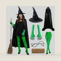 Witch Costume Adult 6Pcs, Wicked Women Halloween Theme Outfit