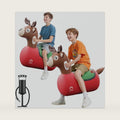 QPAU Inflatable Reindeer Bouncy Hopper Toy, 2 Pack with Hand Pump