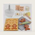 Pillowhale Wooden Gingerbread Cookie Baking Set, Toddler Play Baking Set