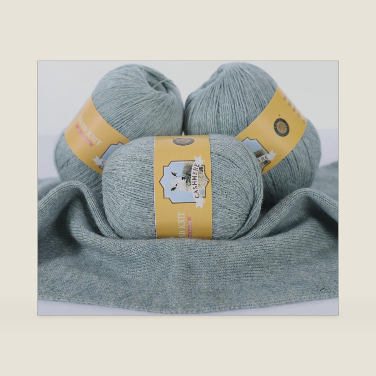 Facai 100% Pure Mongolian Cashmere Yarn - Ultra-Soft, Premium Knitting & Crochet Yarn for Sweaters, Baby Blankets, and Winter Accessories - 50g per Ball (Celadon)