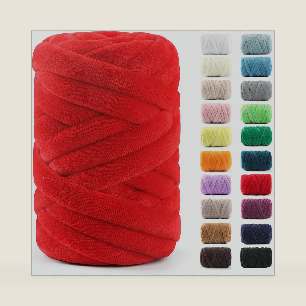 Chunky Yarn for Hand Knitting, Velvet Chenille Tubular Yarn, Jumbo