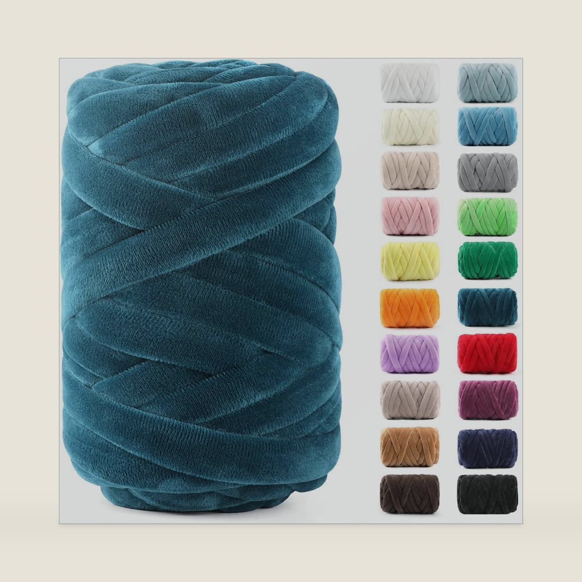 Chunky Yarn for Hand Knitting, Velvet Chenille Tubular Yarn, Jumbo