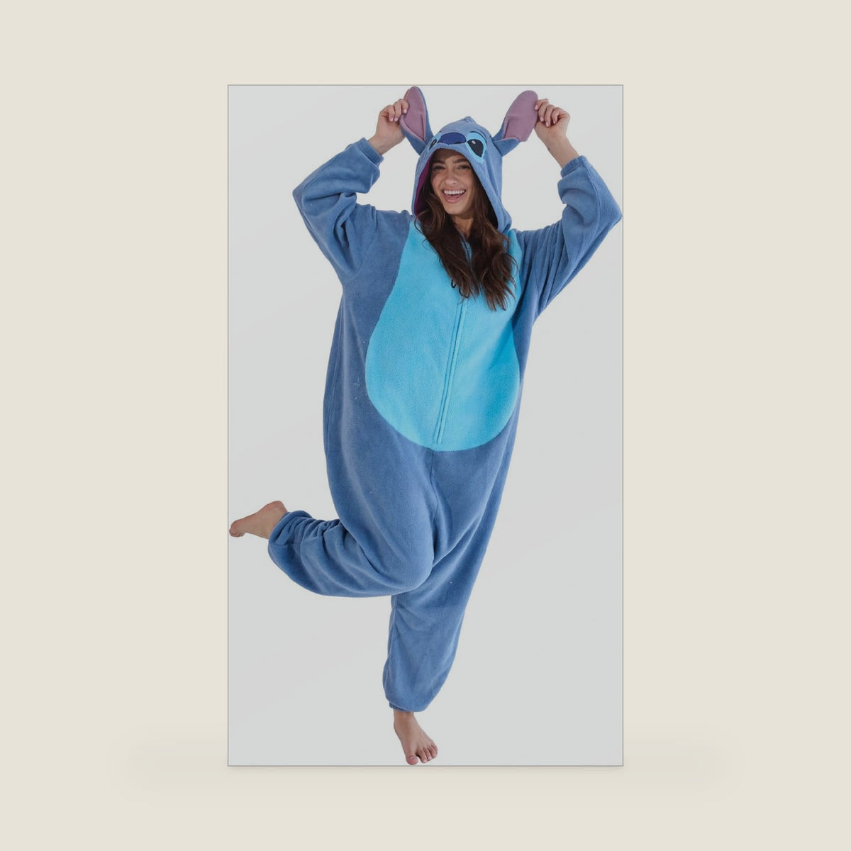 Bioworld Lilo & Stitch Stitch Adult Long Sleeve Hooded Kigurumi Onesie Costume Cosplay Suit