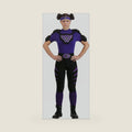 Dodgeball Globo Gym Women's Costume with Shirt, Leggings, Chest Piece, and Accessories for Halloween Cosplay Fun