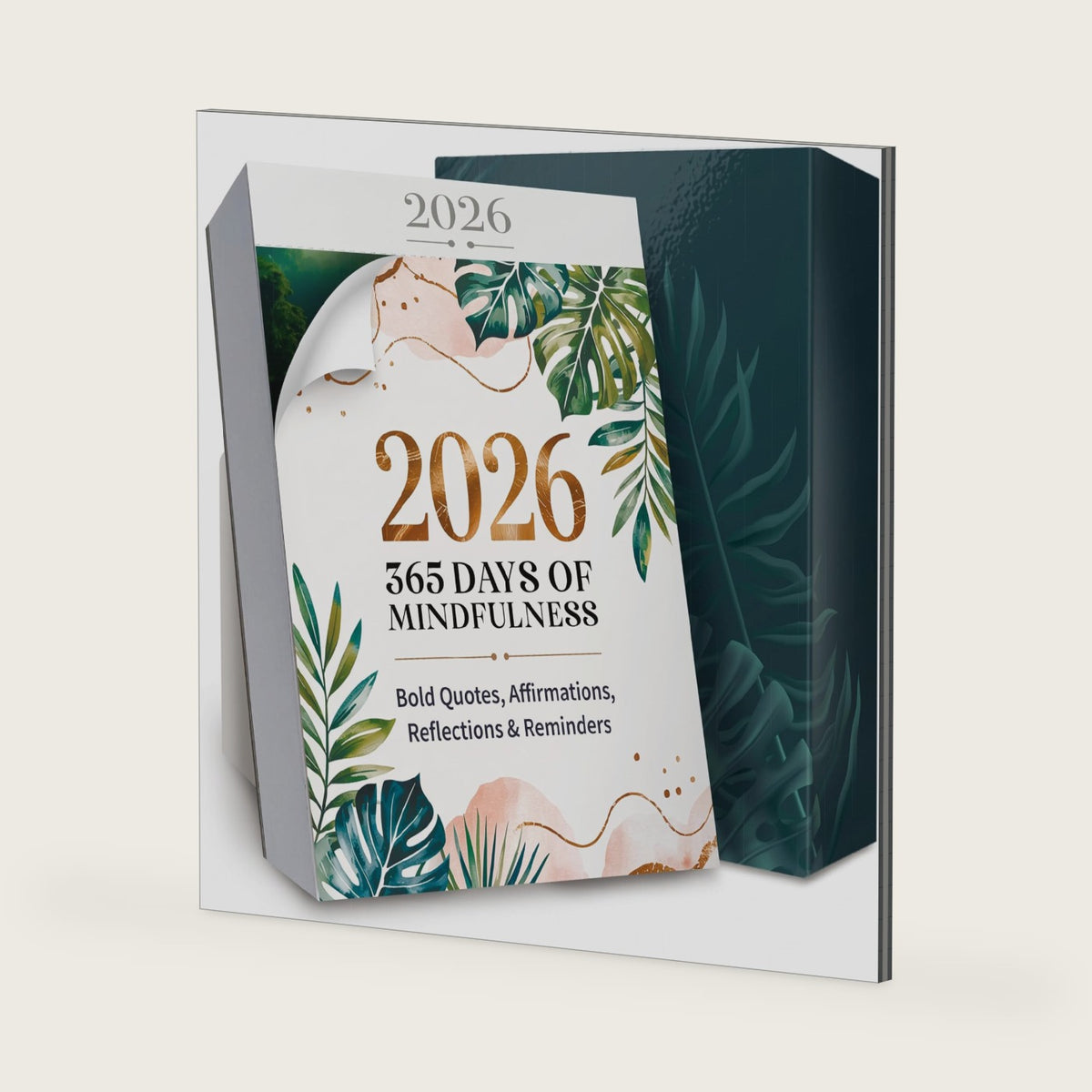 Mindfulness Desk Calendar 2026 – Daily Inspirational Page-A-Day Tear-Off Calendar with Quotes, Affirmations, Reflections & Mindful Prompts, Elegant Self-Care Gift for Women, Stress Relief Desk Decor