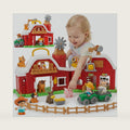 30-Piece Upgraded Farm Animal Big Barn Playset Gifts for Toddlers Christmas