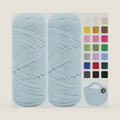 Maxee Premium T-Shirt Yarn 400g (2 Balls,200g/75m Each), T Shirt Yarn High Elastic Polyester Fabric for Crocheting Bags/Baskets/Rugs, Home Decor, DIY Crafts(Light Blue)