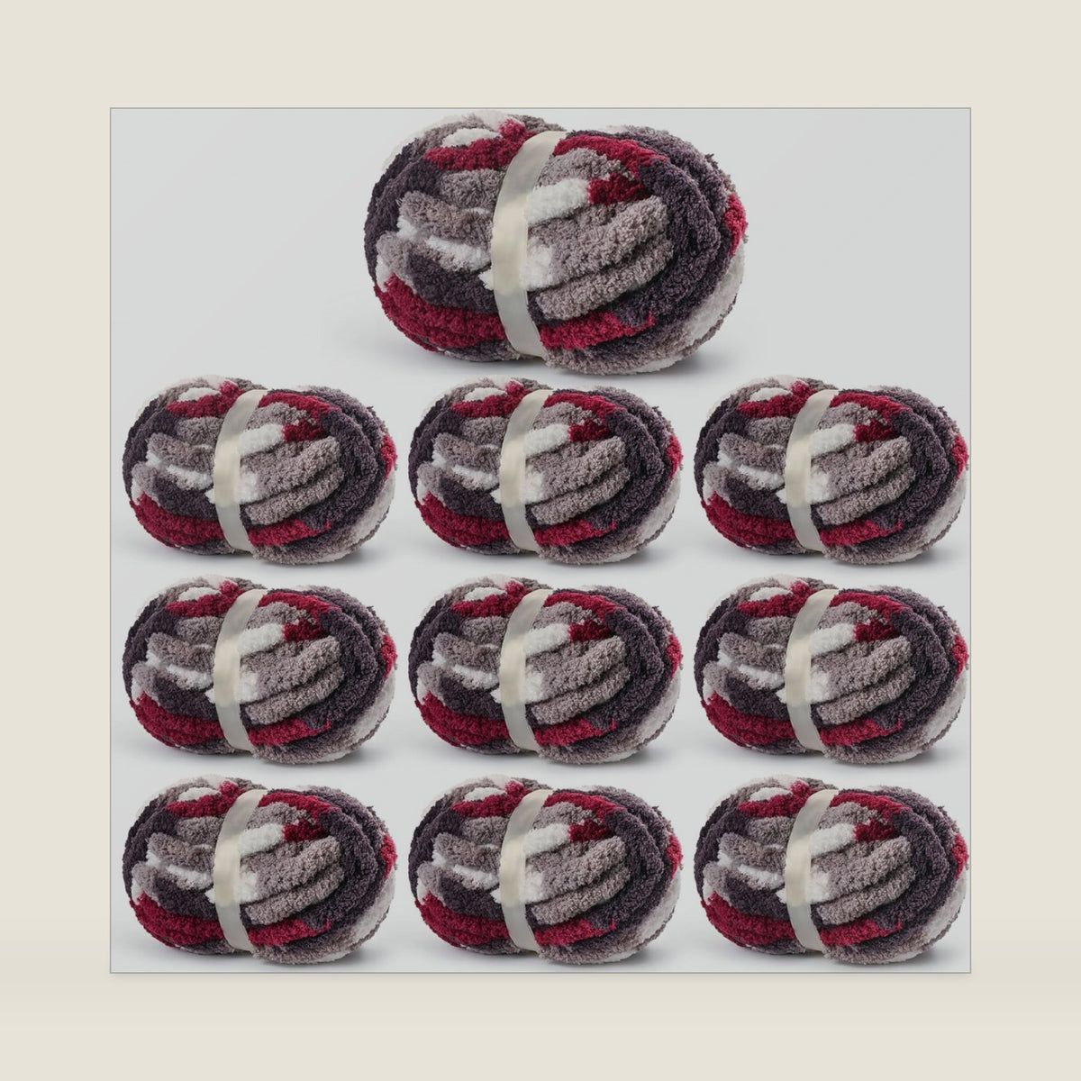 Chunky Jumbo Chenille Yarn Multicolor 10 Pack