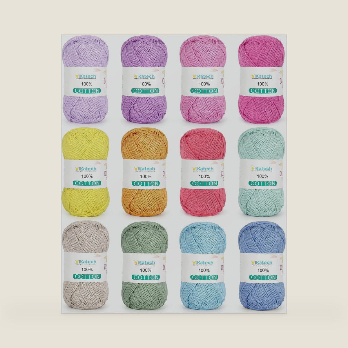 Katech 1OO% Cotton Yarn for Crocheting & Knitting–Baby Cotton Yarn (D)