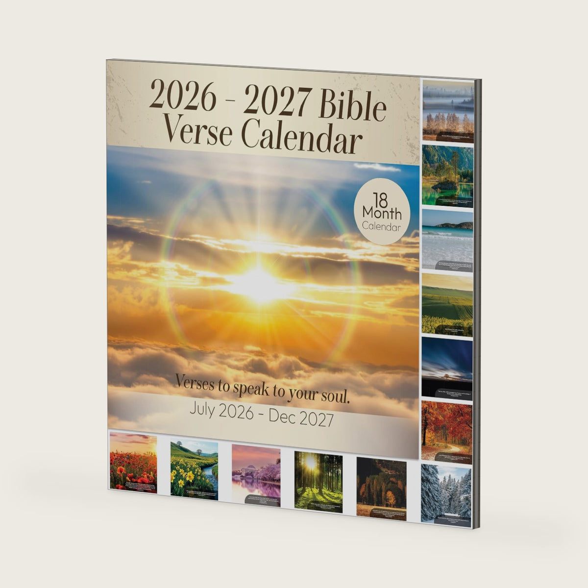 18 Month Christian Wall Calendar 2026-2027, Religious Gift For Women