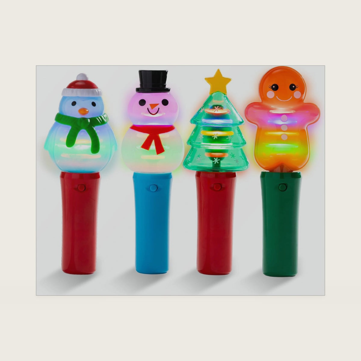 4-Pack Light-Up Christmas Spinning Toys, Mini Spinners