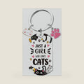 Cat Keychain Kawaii Gifts Girl - A Keychain Gift Cute Animal Cats Lovers Bag Handbags Accessories for Girls Daughter Sister Women Just A Girl Who Loves Cats Keyring Birthday Personalized Gift