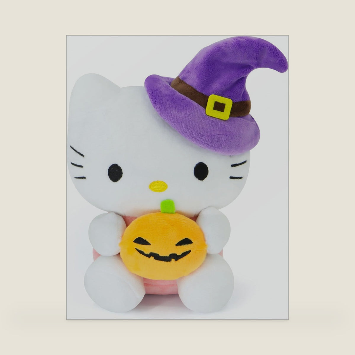 7-Inch Halloween Pumpkin Cat Plush, Soft and Cute Kitty Stuffed Animal, Adorable Halloween Decoration and Gift (Purple)