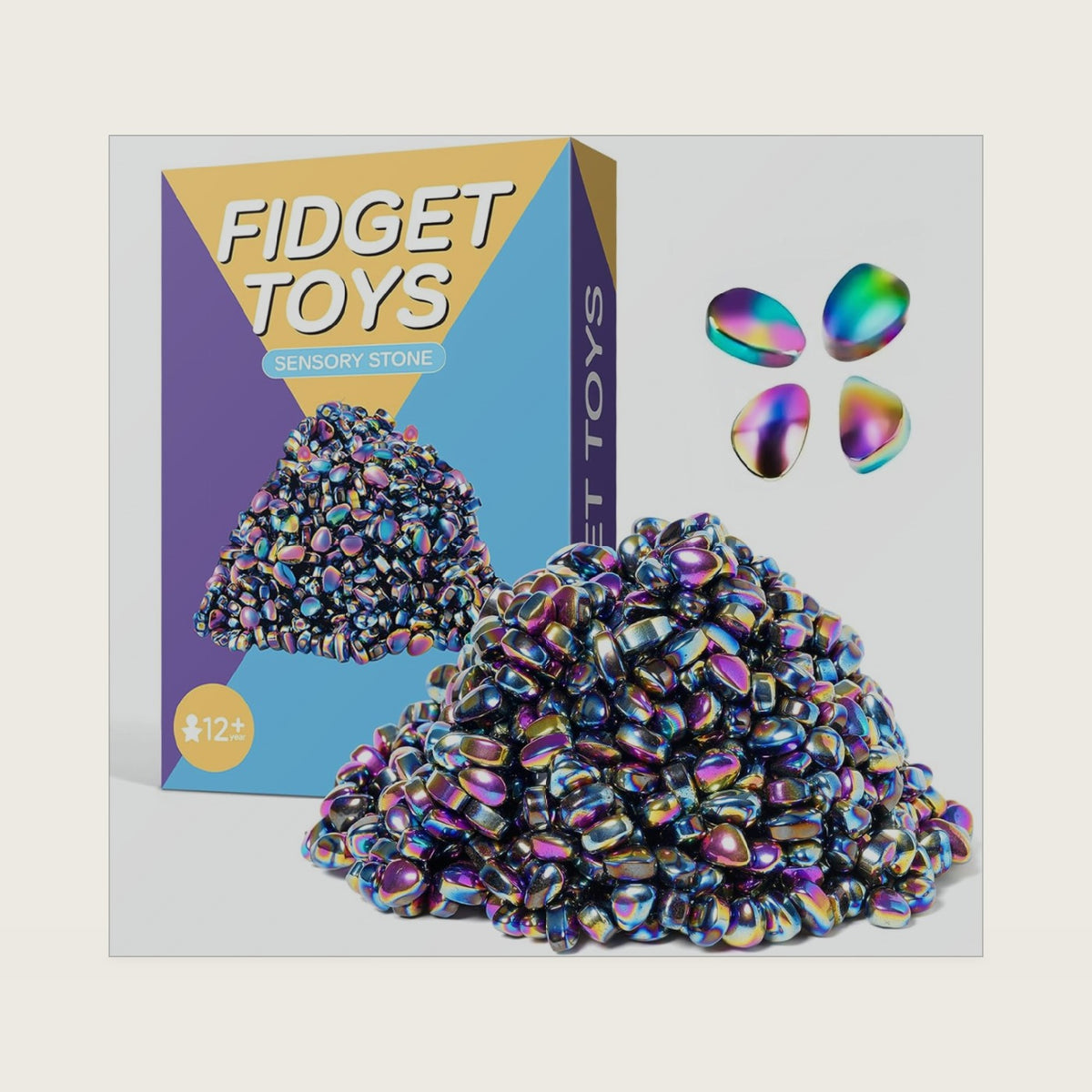 Sensory Fidget Toys - Fidget Toys for Teen Boys Adult - Sensory Stress Fidgets Beads Stones Toy - Desk Toys - Gifts for Coworkers Teenagers